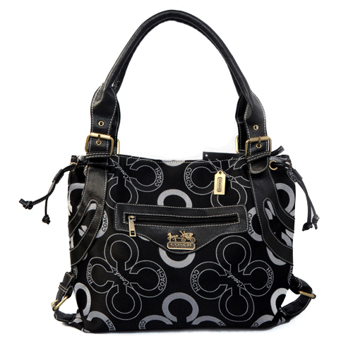 Coach Waverly Big C Large Black Totes EJE | Women